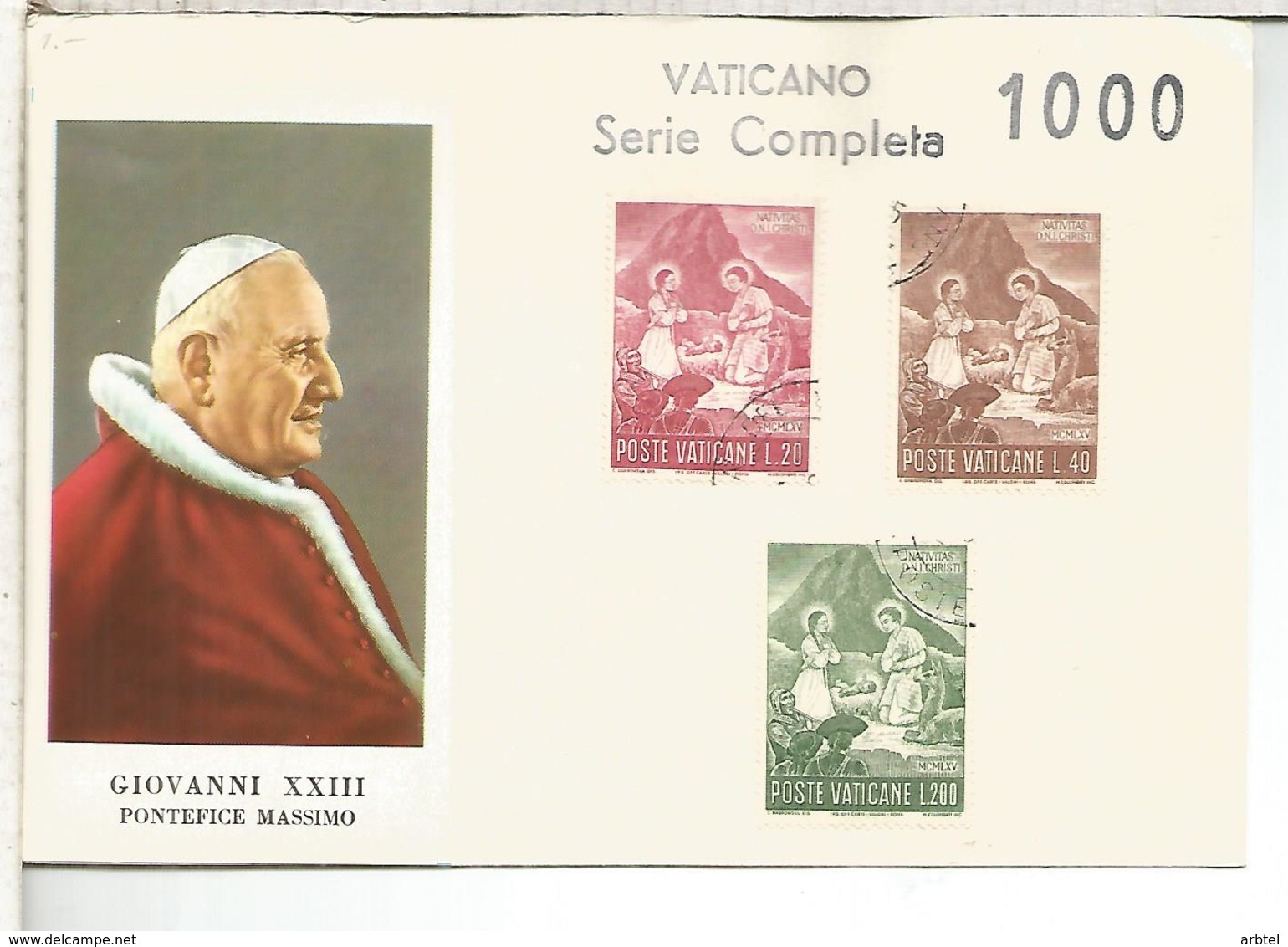 VATICANO SELLOS USADOS CANCELLED STAMPS NAVIDAD CHRISTMAS - Navidad