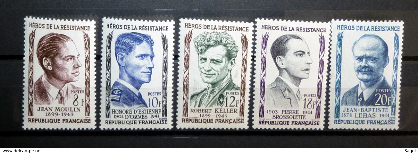 FRANCE 1957 N°1100 À 1104 * (HÉROS DE LA RÉSISTANCE 1ÈRE SÉRIE) - Unused Stamps