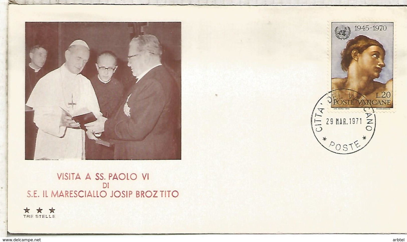 VATICANO 1971 VISITA DE PABLO VI AL MARISCAL TITO DE YUGOSLAVIA PAPA POPE - Papes