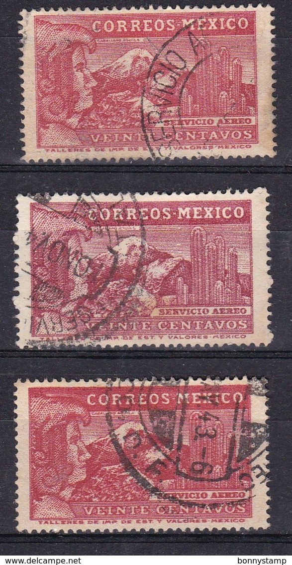 Messico, 1937 - 20c Eagle Man - Nr.C81 C81a C81b Usato° - Mexico