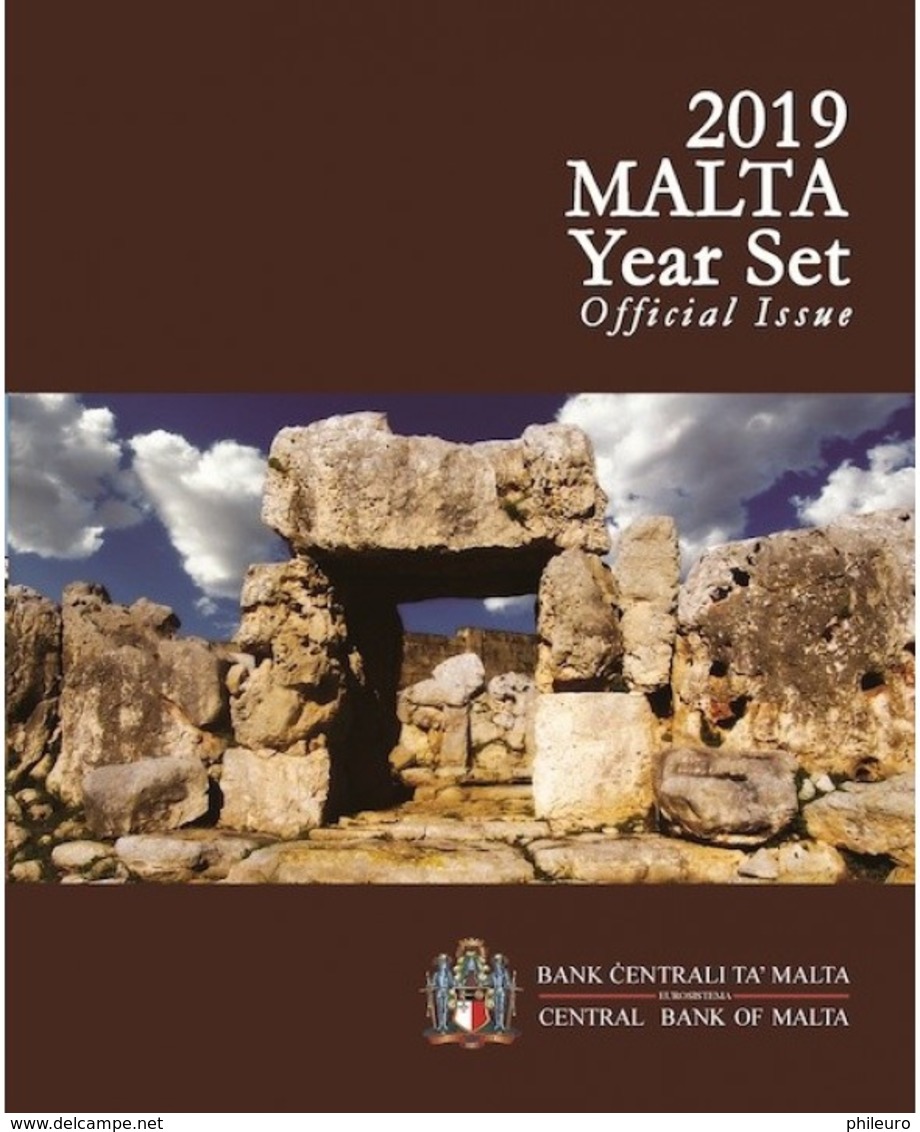 Malte 2019 : Coffret BU De 9 Pièces Dont La 2€ Commémorative 'Ta'Hagrat' Avec Le 'F' - Disponible En France - Malta