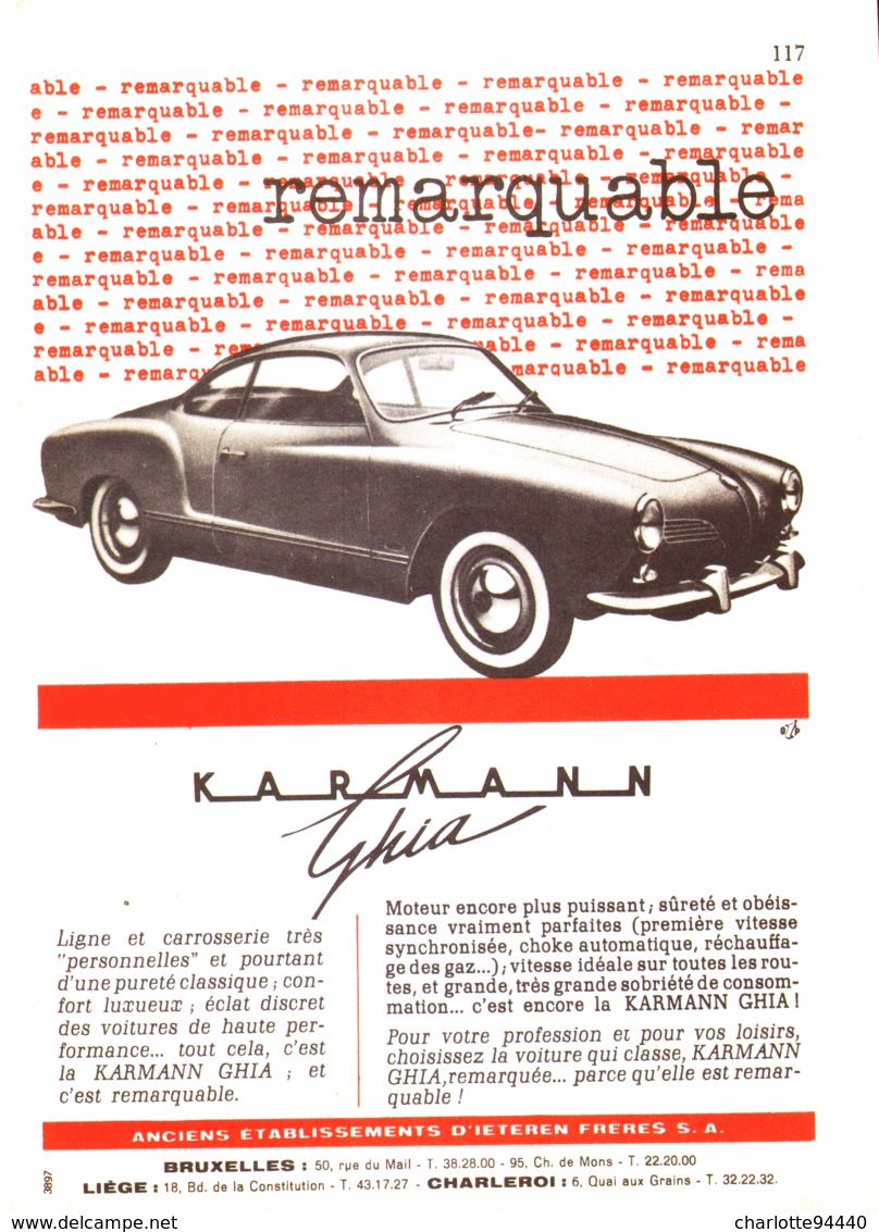 PUB   " KARMANN GHIA "   1961 ( 2b ) - KFZ