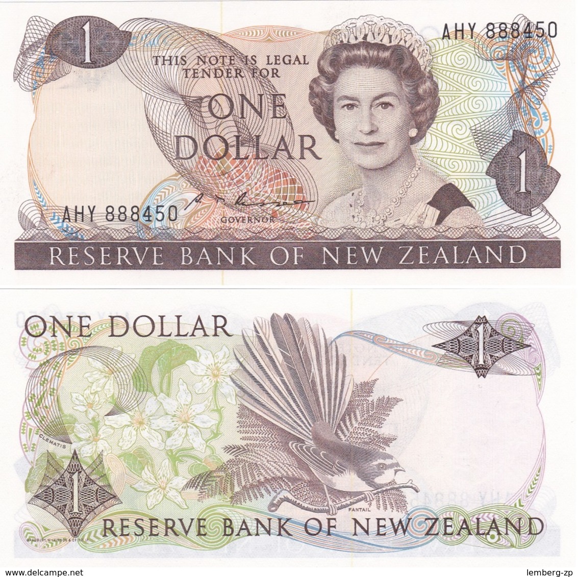 New Zealand - 1 Dollar 1981 - 1992 Pick 169b UNC Lemberg-Zp - New Zealand