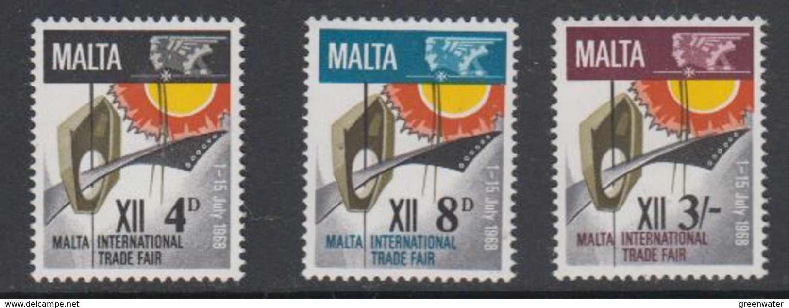 Malta 1968 12. Internationale Handelsmesse 3v ** Mnh (42797D) - Malta