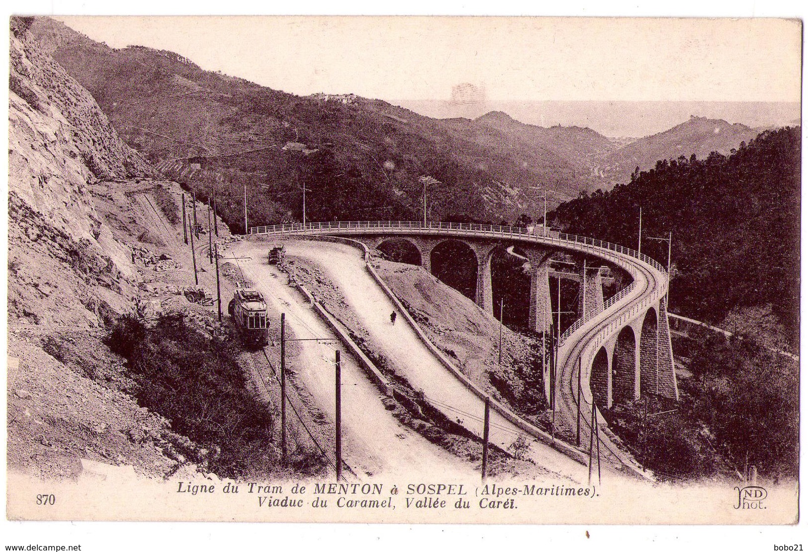 4636 - Ligne Du Tram De Menton à Sospel ( 06 ) - Viaduc Du Caramel , Vallée Du Careï - N.D. Phot. - N°870 - - Andere & Zonder Classificatie