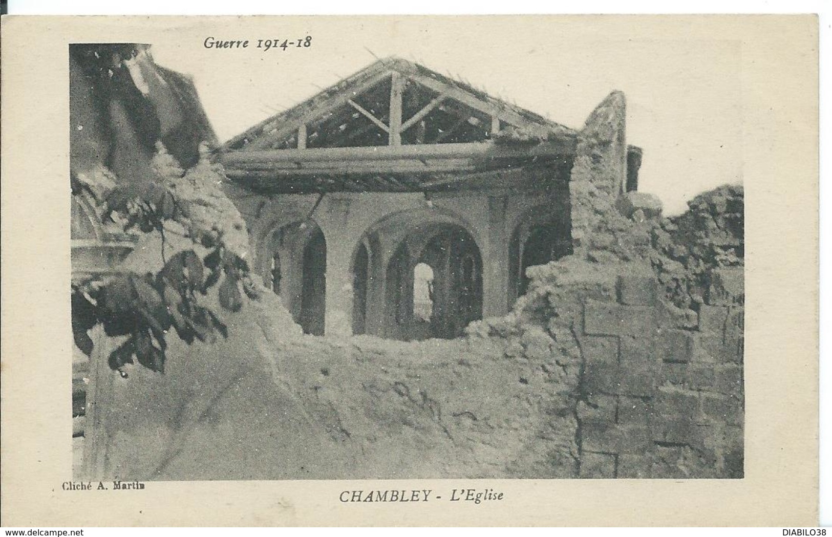 CHAMBLEY (  MEURTHE ET MOSELLE  )  L 'EGLISE...GUERRE 1914-18 - Chambley Bussieres