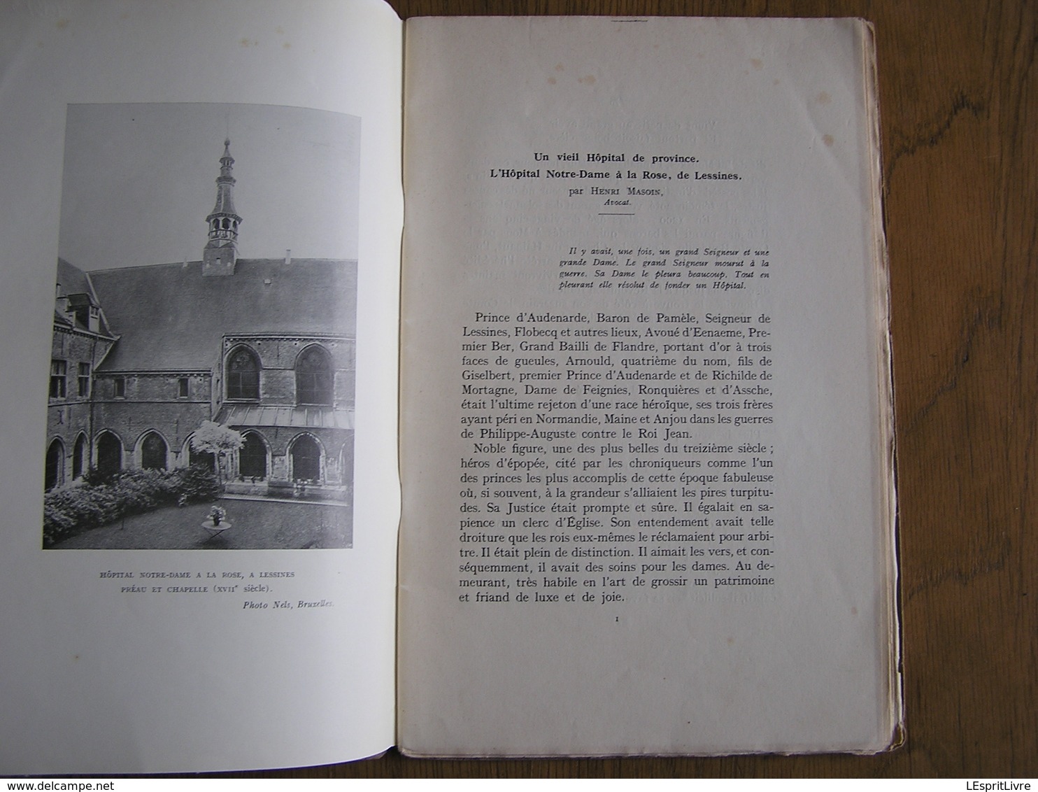 UN VIEIL HÔPITAL DE PROVINCE L'Hôpital Notre-Dame à La Rose De Lessines Henri Masoin Régionalisme Hainaut Histoire Egli - Belgique