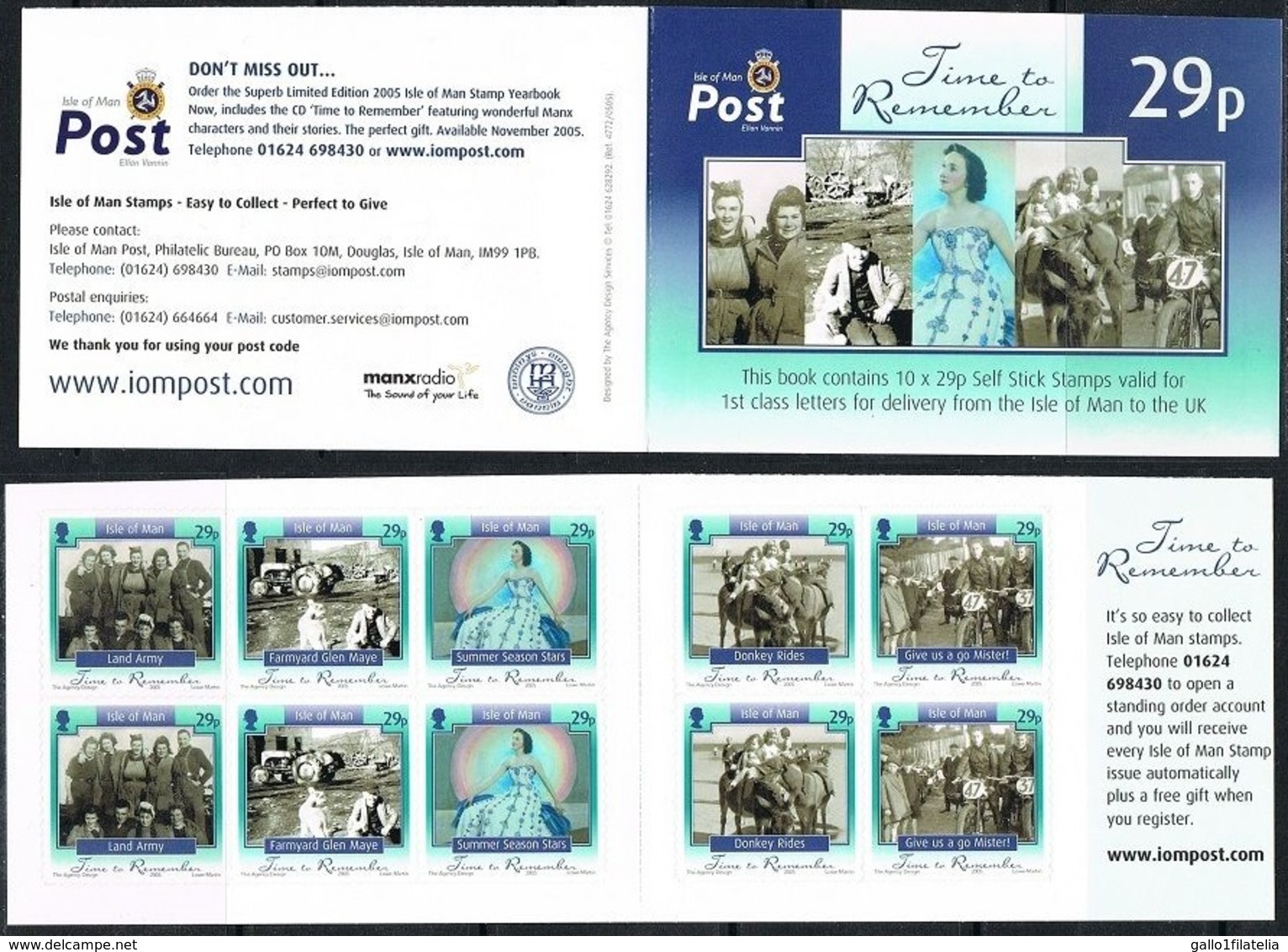 2005 - ISOLA DI MAN / ISLE OF MAN - LIBRETTO / BOOKLET TIME TO REMEMBER. MNH - Isola Di Man