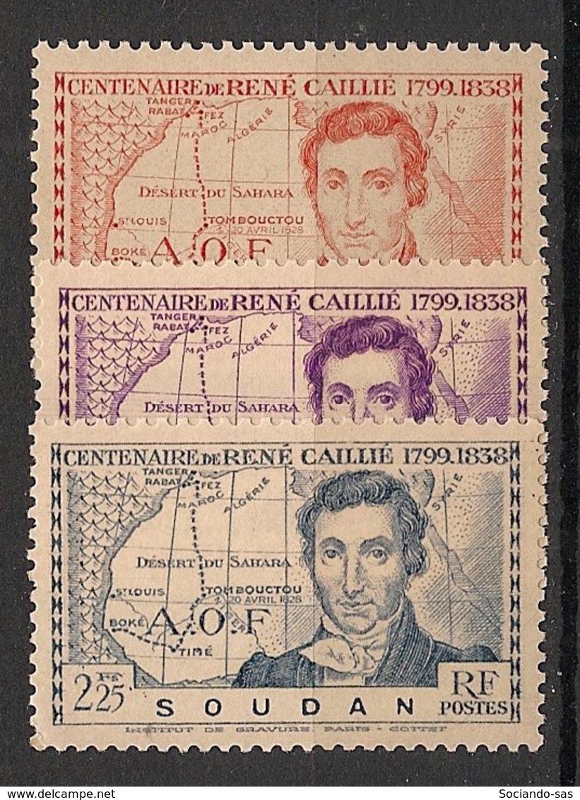 Soudan - 1939 - N°Yv. 100 à 102 - René Caillié - Neuf Luxe ** / MNH / Postfrisch - Ungebraucht