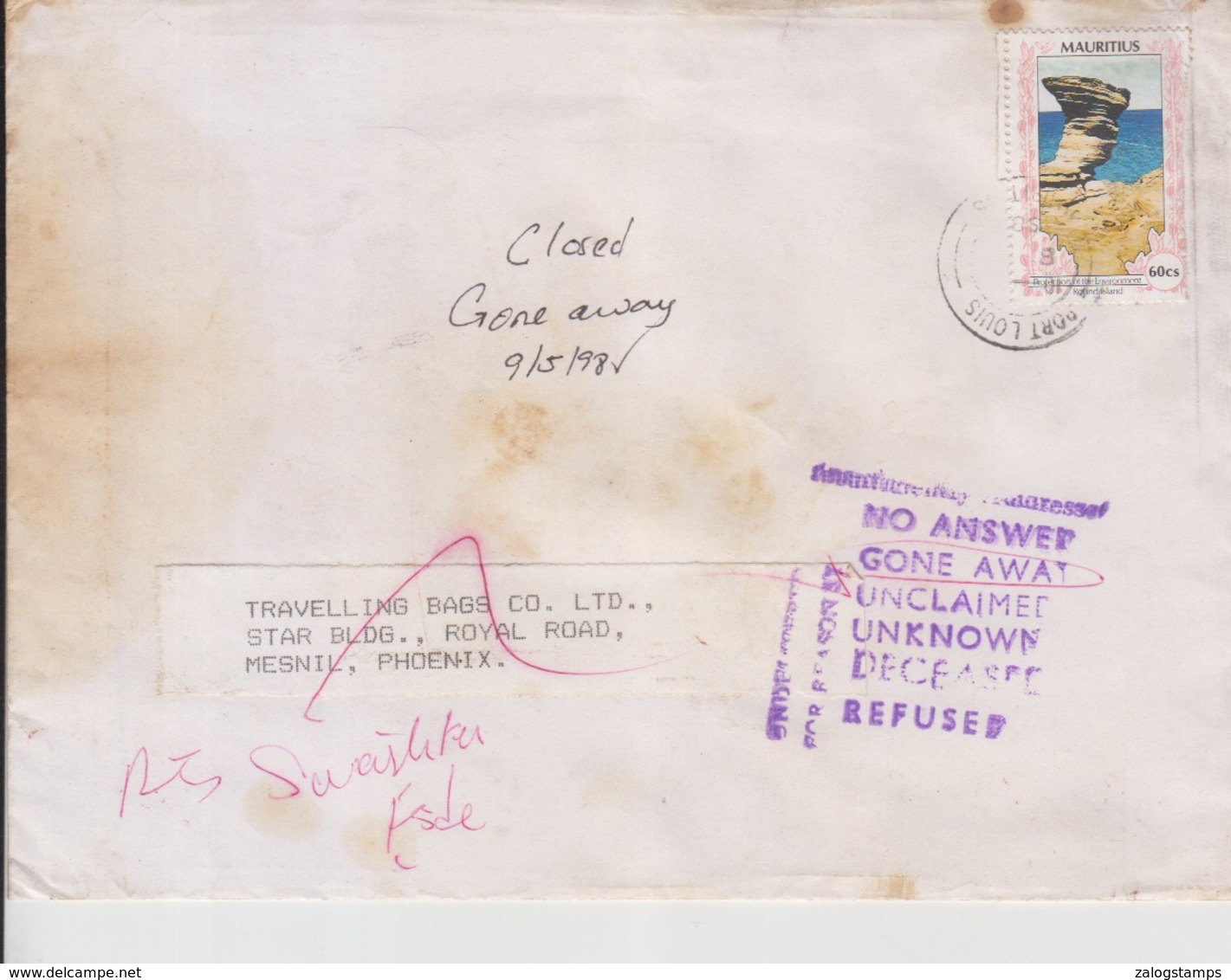 Mauritius Airmail  Cover   (A-3127) - Mauritius (1968-...)