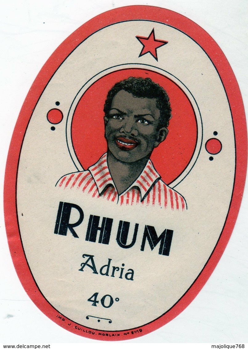 étiquette De Rhum Adria 40° - Rhum