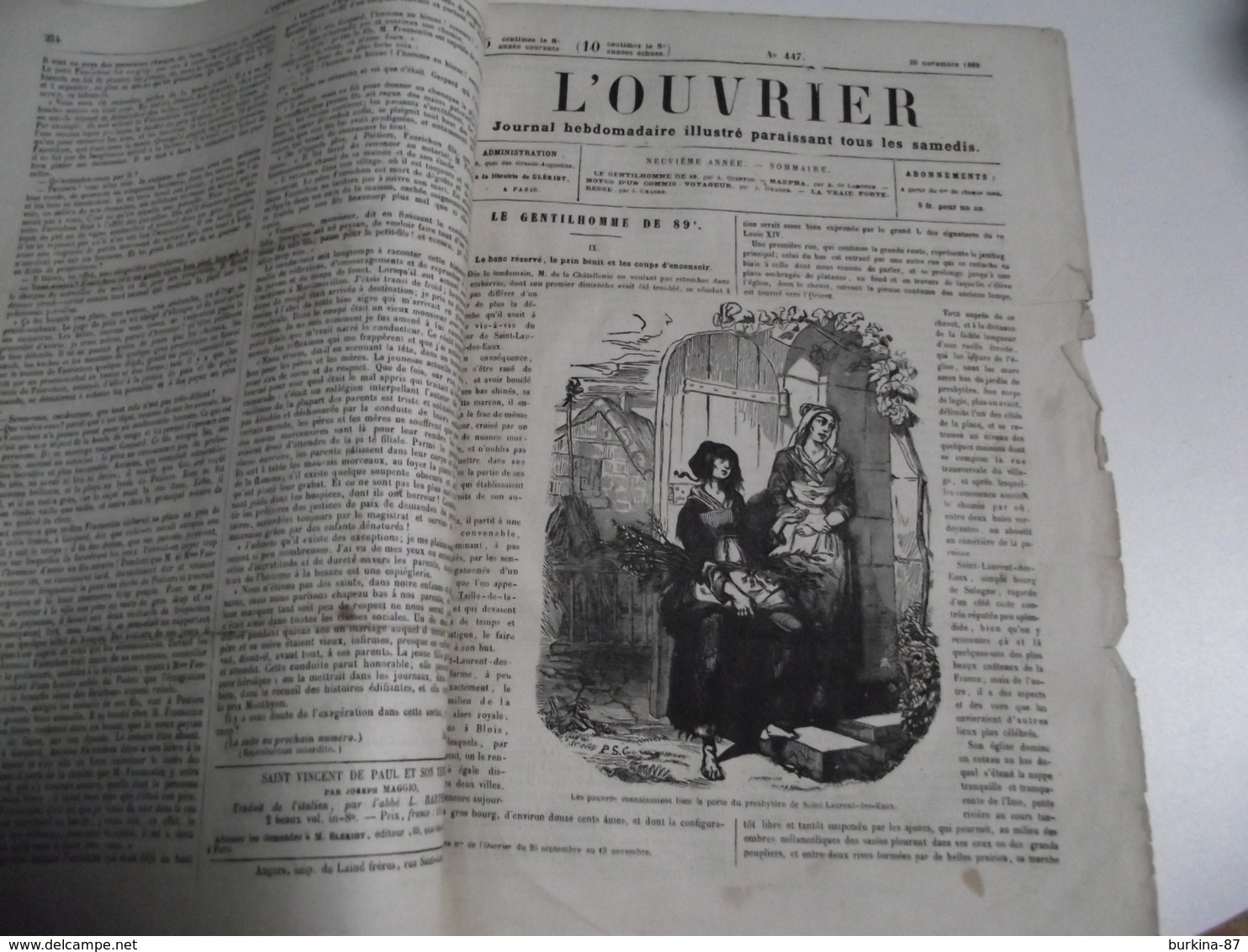 L'OUVRIER, Journal, Hebdomadaire Illustré, 1869, N°444, à 448 - 1850 - 1899