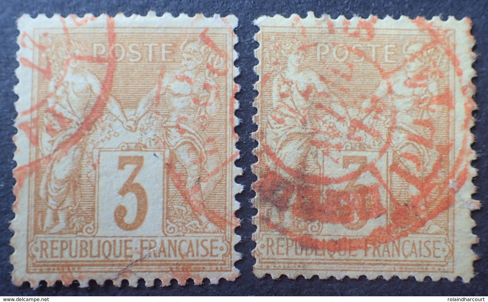 DF50478/513 - SAGE TYPE II N°86 (x2) CàD ROUGES Des Imprimés - Défectueux - 1876-1898 Sage (Type II)