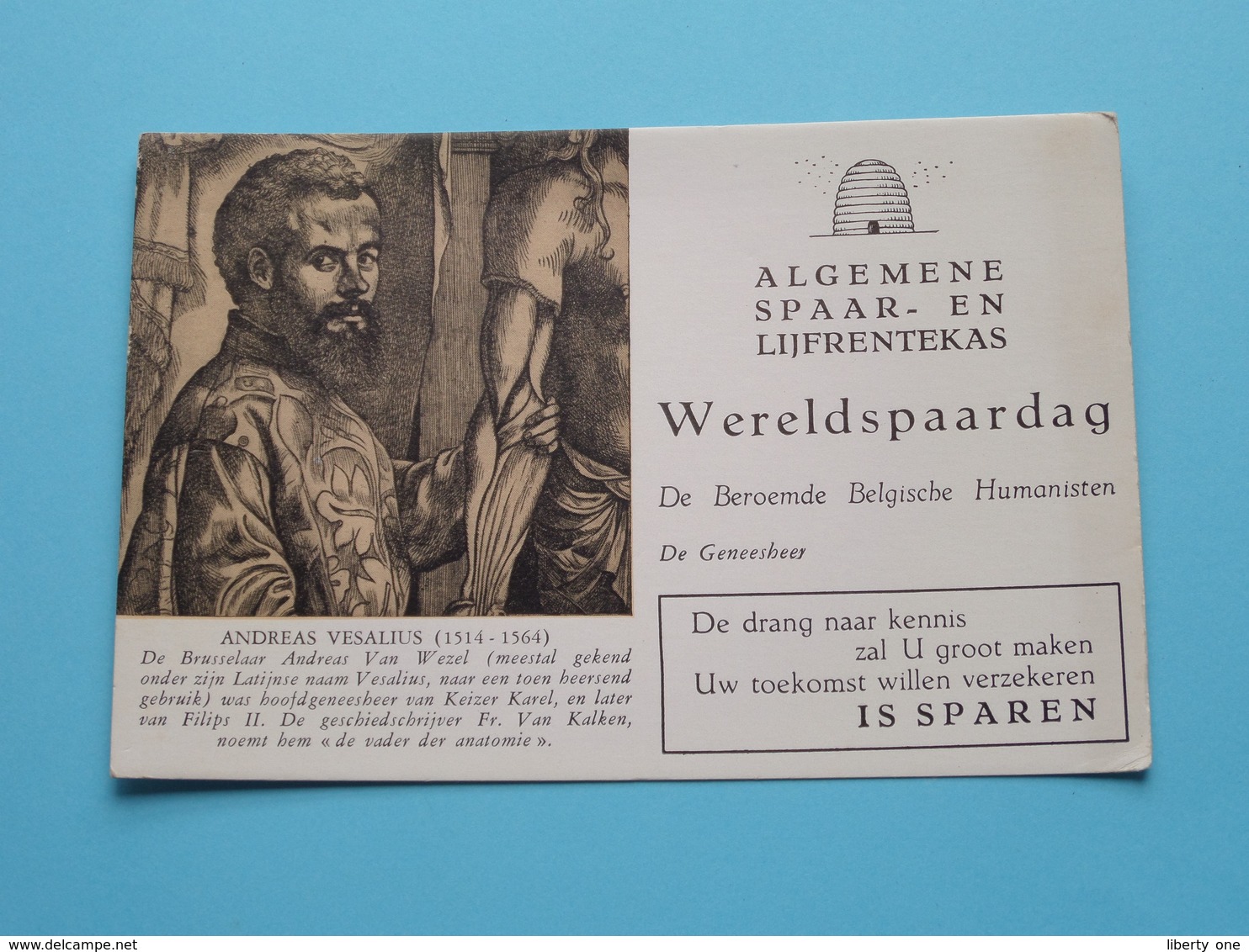 Serie Van 6 Vloeipapier WERELDSPAARDAG > Algemene SPAAR- En LIJFRENTEKAS ( Série Compleet Met Band ) Zie Foto's ! - Colecciones & Series