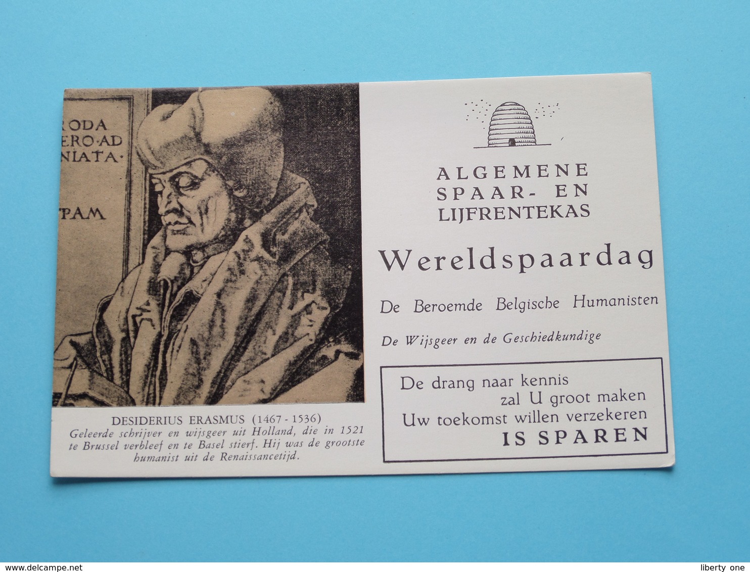 Serie Van 6 Vloeipapier WERELDSPAARDAG > Algemene SPAAR- En LIJFRENTEKAS ( Série Compleet Met Band ) Zie Foto's ! - Collections, Lots & Series