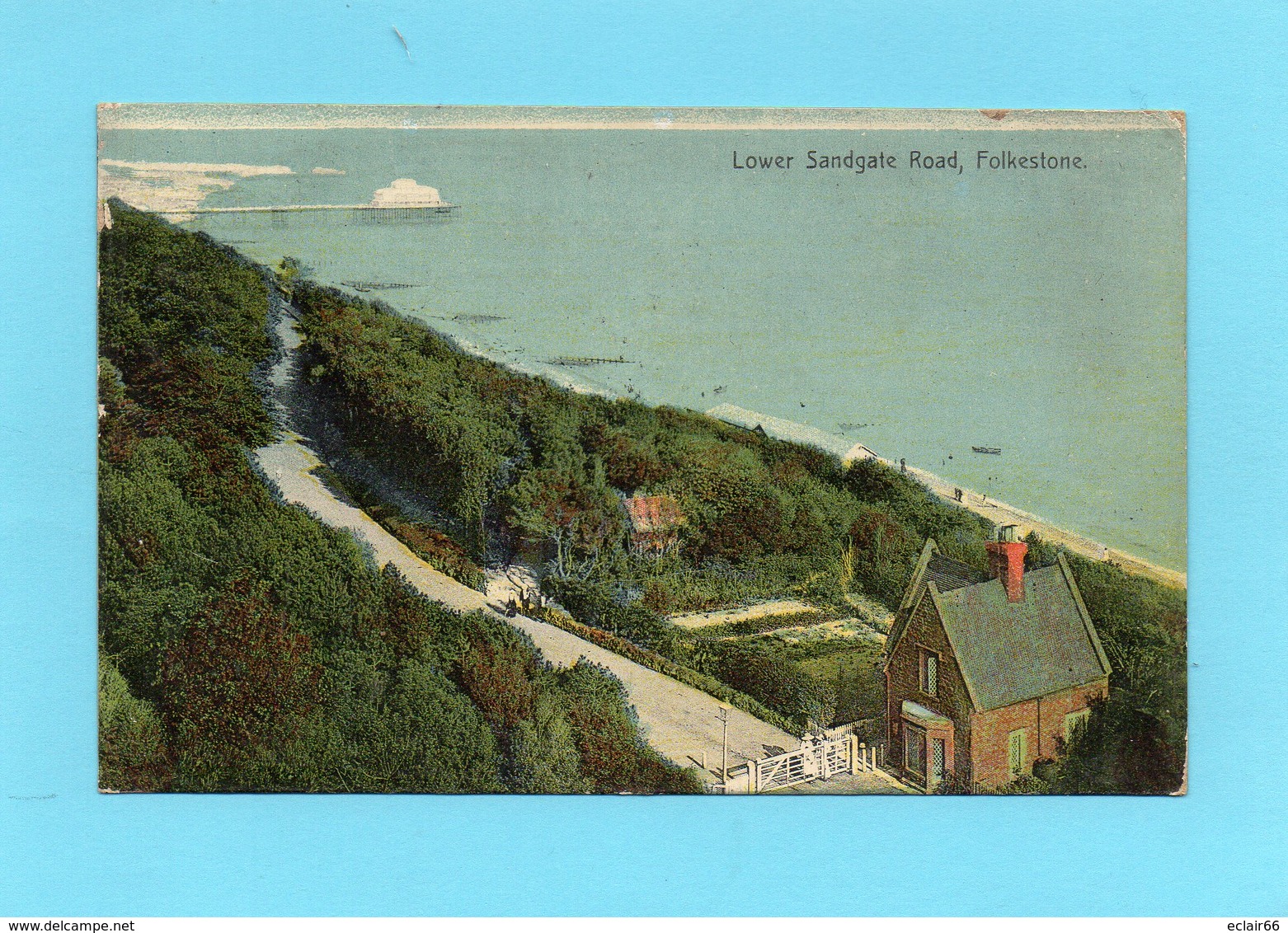 Folkestone. Lower Sandgate Road. Vue Aérienne CPA Année 1913 Voir Scannes Recto Verso - Folkestone