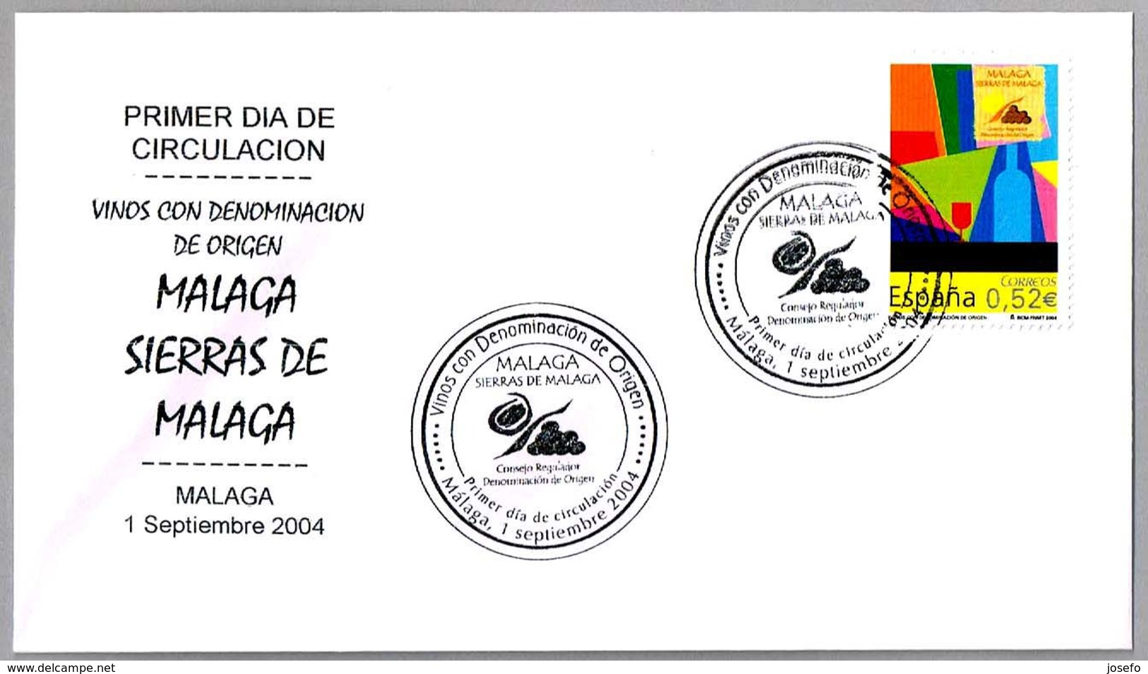 Vinos Con Denominacion De Origen - SIERRAS DE MALAGA. Vino - Wine. SPD/FDC Malaga, Andalucia, 2004 - Vinos Y Alcoholes