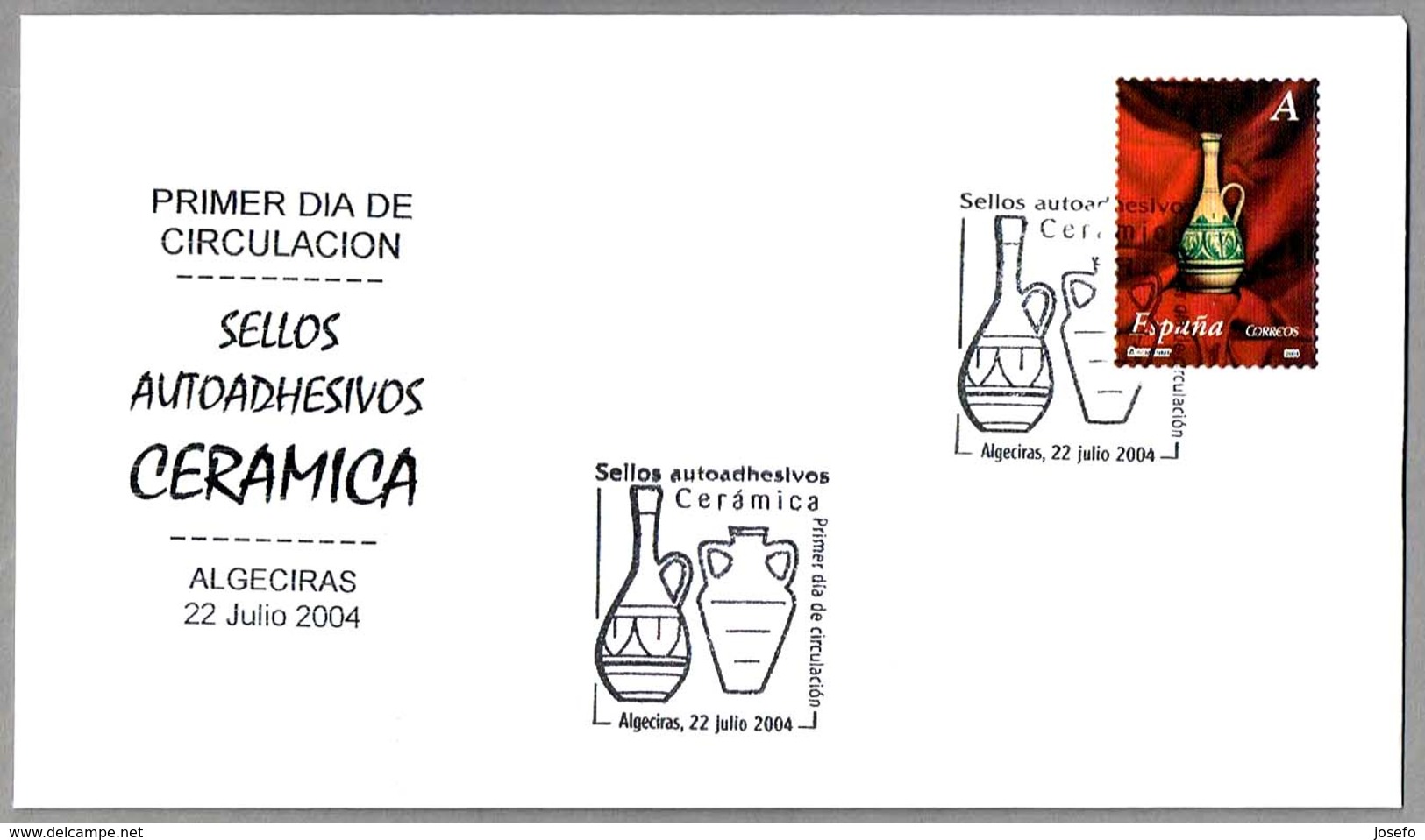 Sello Autoadhesivos CERAMICA - CERAMIC. SPD/FDC Algeciras, Cadiz, Andalucia, 2004 - Porcelana