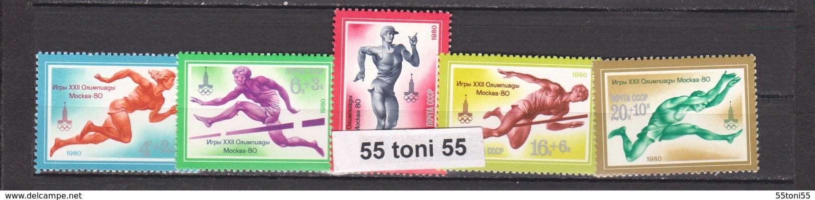 1980 Olympic Games. Moscow Mi 4921-4925  (athletics)    5v.- MNH - Ete 1980: Moscou
