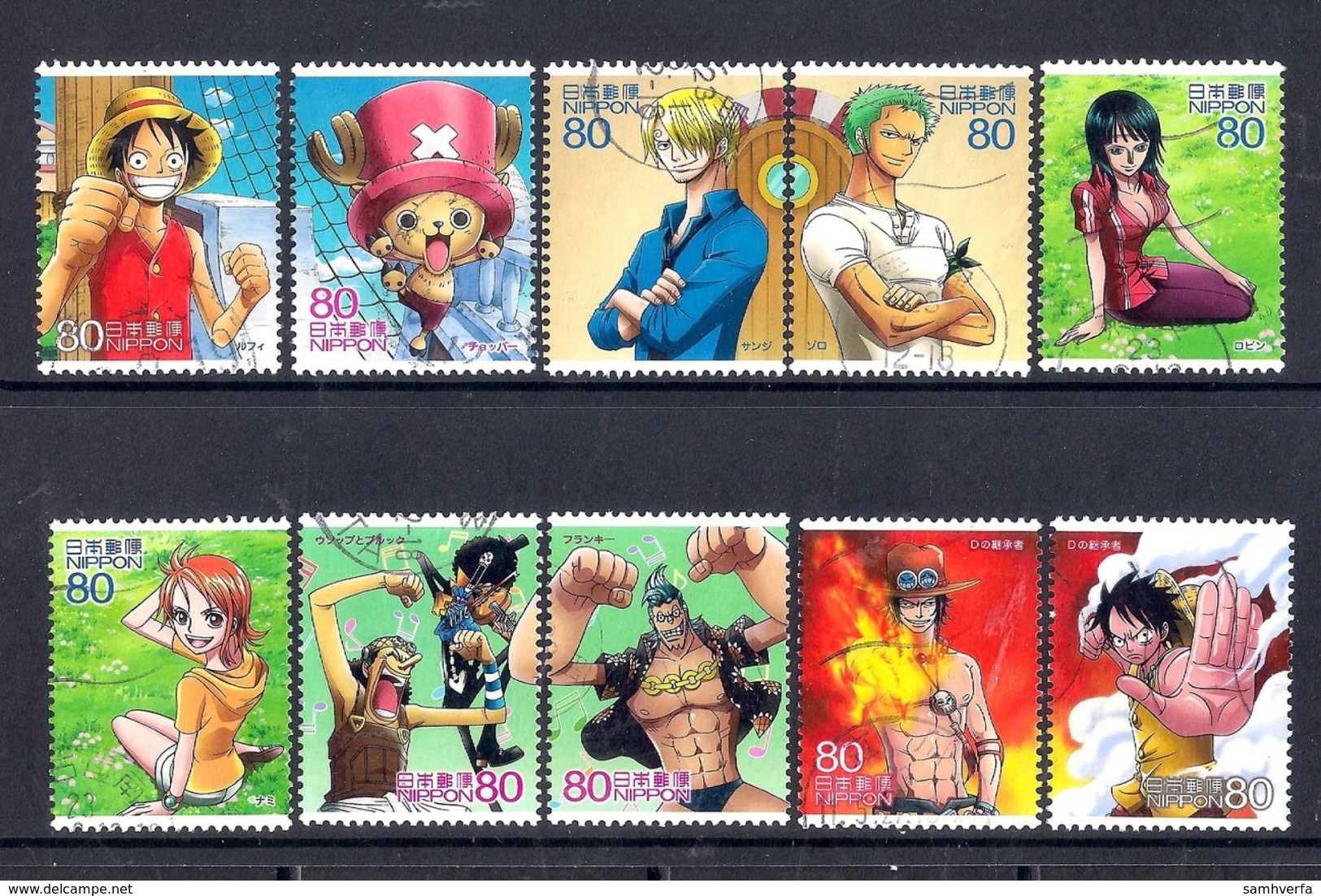 Japan 2011 - Animation Hero And Heroine - Series 15 - One Piece 1,5 Million Issued - Usados