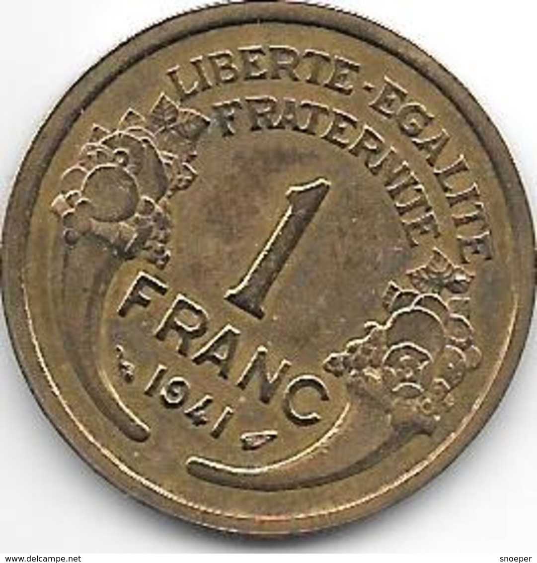 France  1 Franc  1941 Km 885   Xf - Autres & Non Classés