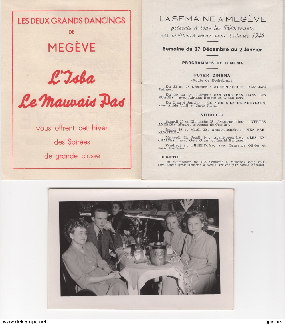 2 Fascicules " La Semaine à Megève " En 1947 & 48 , Festivités De Fin D'année Et Une Photo Prise Au "Mauvais Pas" à Noël - Programmes