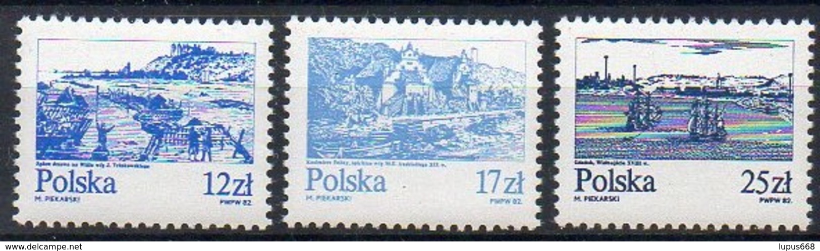 Polen 1982  MiNr. 2833/ 2835  **/ Mnh ;  Freimarken: Die Weichsel - Unused Stamps