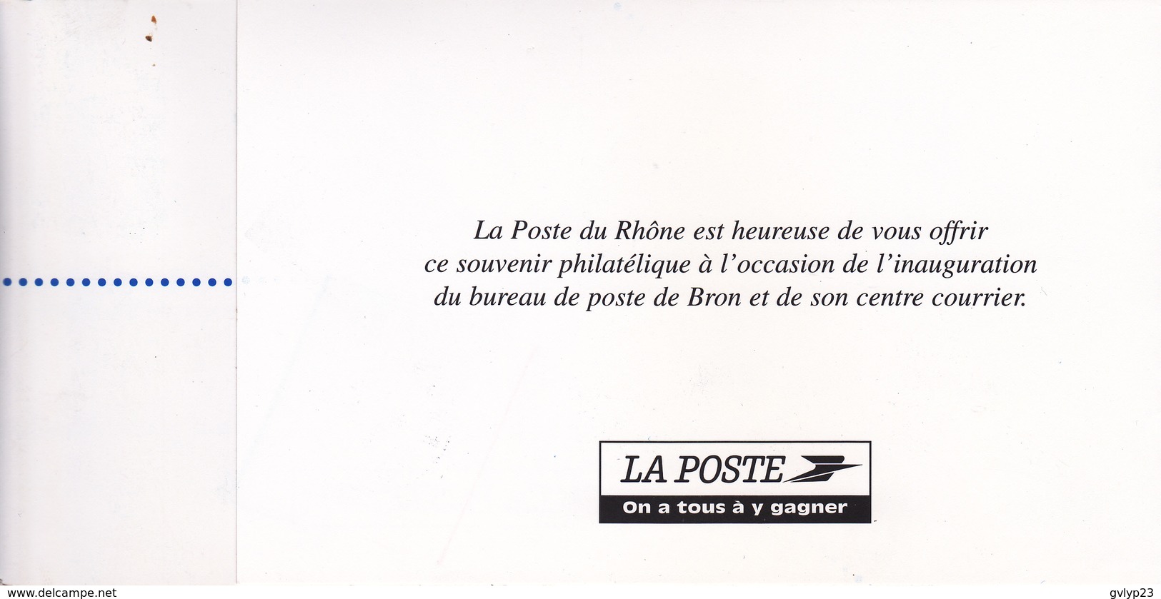 SOUVENIR PHILATELIQUE/  3.05.1996 / INAUGURATION DU BUREAU DE POSTE DE BRON/ TP N° 3000A MADAME DE SEVIGNE/ BRON 69 - Post