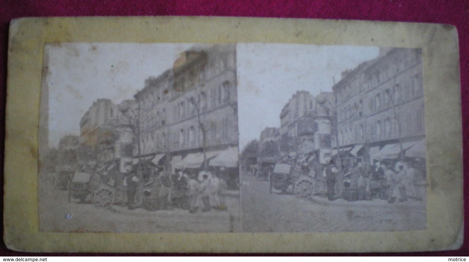 PHOTO STÉRÉOSCOPIQUE - Paris, Marché Dans Paris (à Situer).vendue En L'état. - Fotos Estereoscópicas