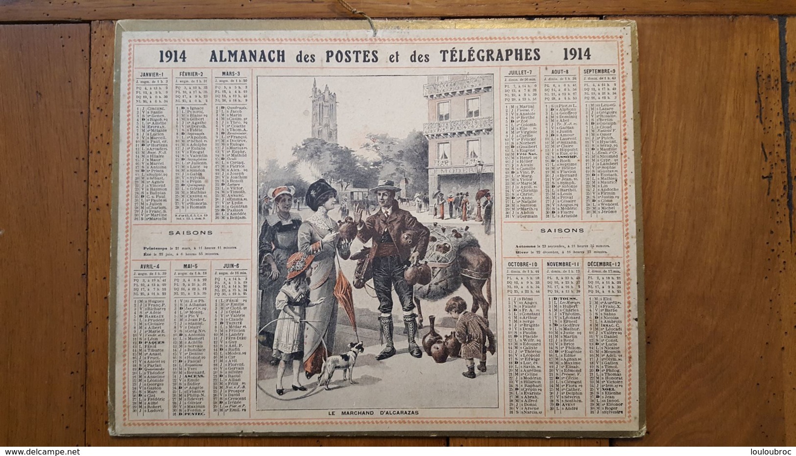 CALENDRIER ALMANACH DES POSTES 1914 DEPARTEMENT DE LA LOZERE - Grand Format : 1901-20
