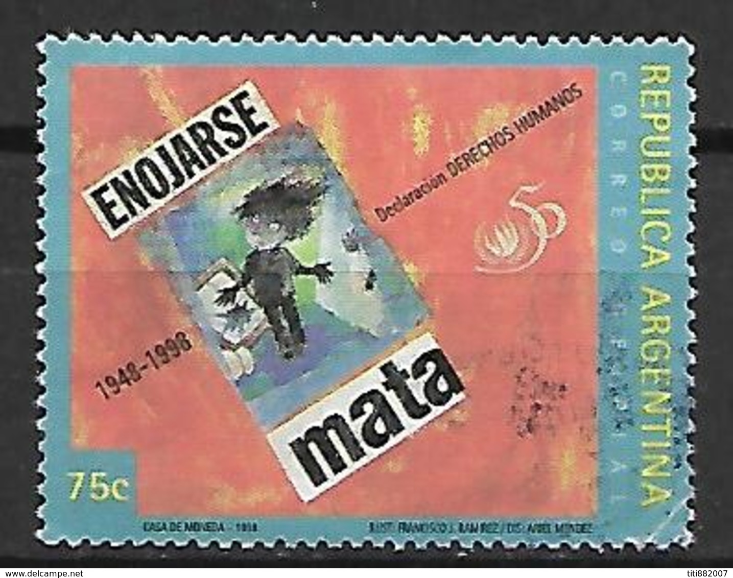 ARGENTINE    -    1998 .  Droits De L' Homme ,  Oblitéré. - Used Stamps