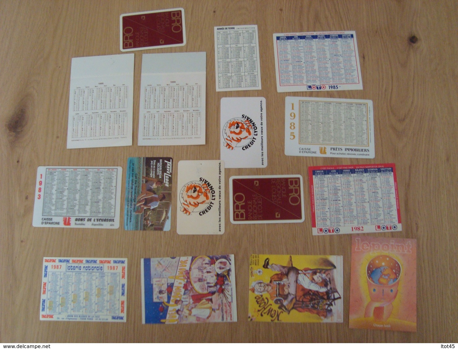 LOT DE 16 PETITS CALENDRIERS DES ANNEES 1980 LOTERIE NATIONALE CAISSE D'EPARGNE KINZIG RADIO BRO - Kleinformat : 1981-90