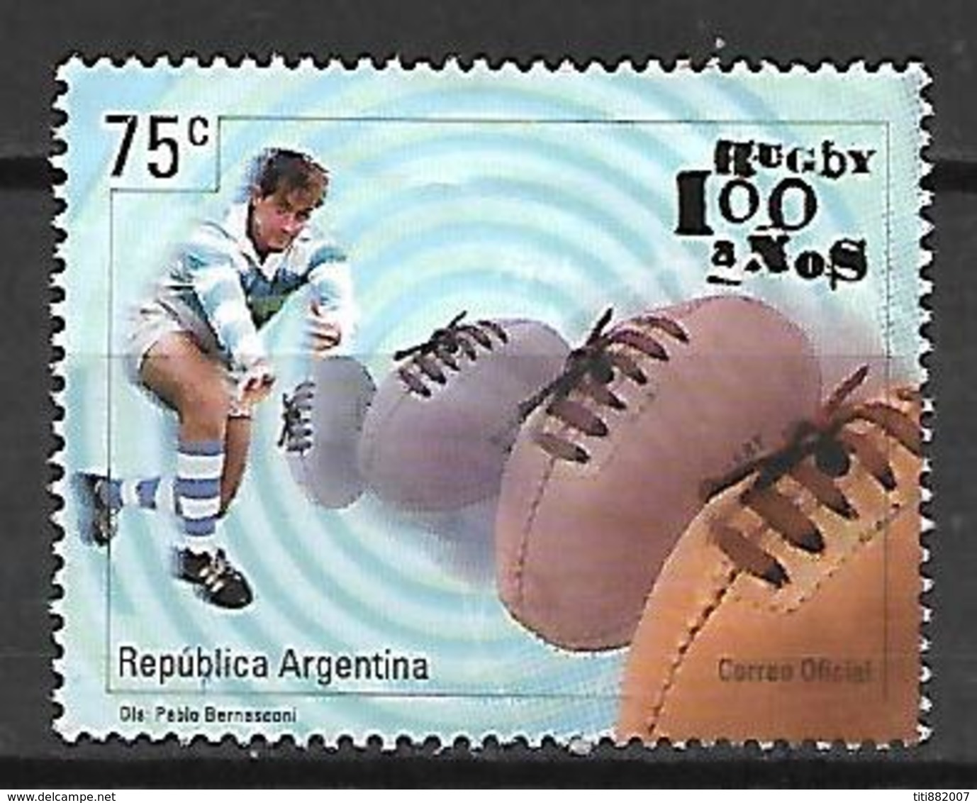 ARGENTINE    -   Oficial  -    Rugby .  Joueur, Ballons.  Neuf ** - Service