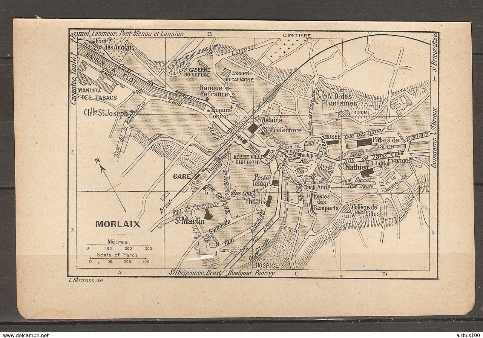 CARTE TOPOGRAPHIQUE 1920 MORLAIX FINISTERE (29) St MARTIN MANUFACTURE DE TABAC - Topographical Maps