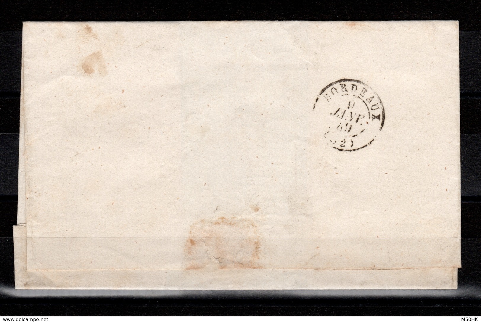 CAD Janvier 1849 (le 8 Janvier) Sur Lettre Non Affranchie Donc Taxée , Arrivée Le 9 Janvier - 1849-1876: Période Classique