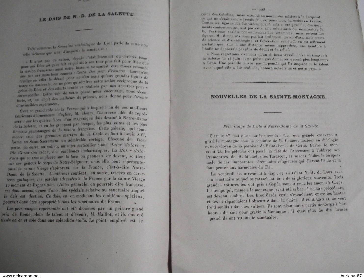 Annales De Notre Dame De La SALETTE, 1876 - Religion & Esotérisme