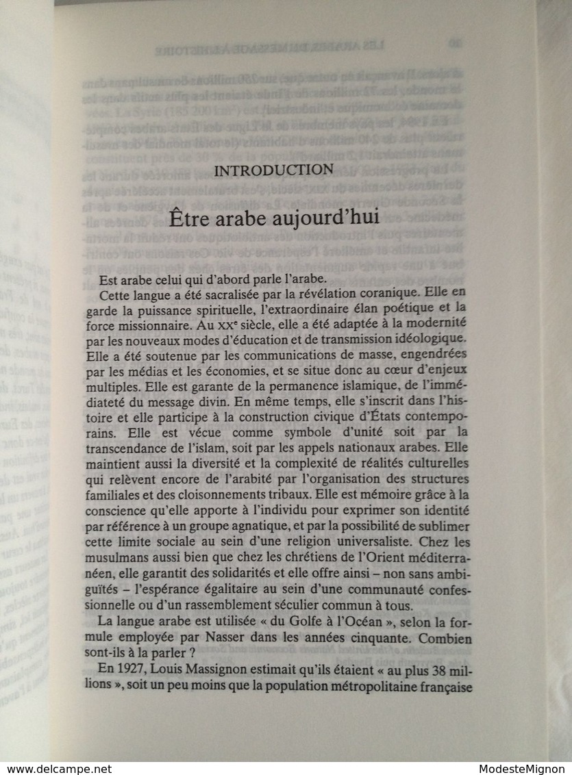 Les Arabes. Du Message à L'histoire Par Dominique Chevallier - Histoire