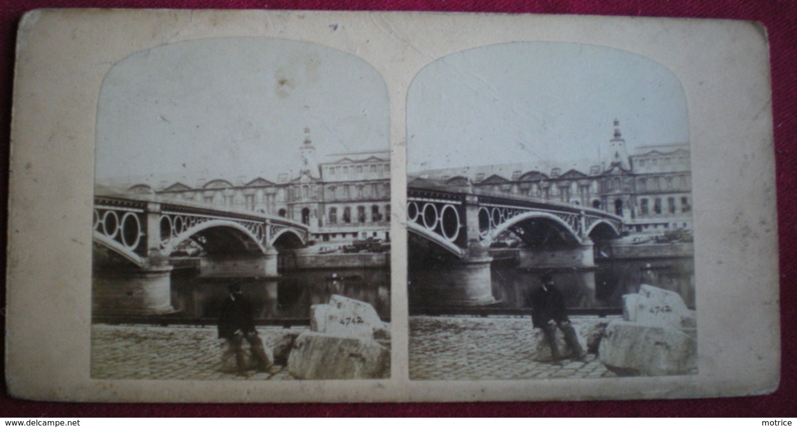 PHOTO STÉRÉOSCOPIQUE - Paris,pont Des Saints Pères Et Le Louvre. - Photos Stéréoscopiques