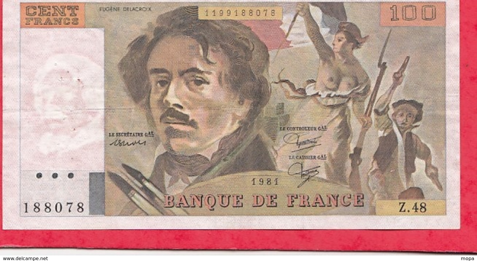 100 Francs "Delacroix" 1981 --F/TTB+----Série Z.48 ---DERNIER ALPHABET - 100 F 1978-1995 ''Delacroix''