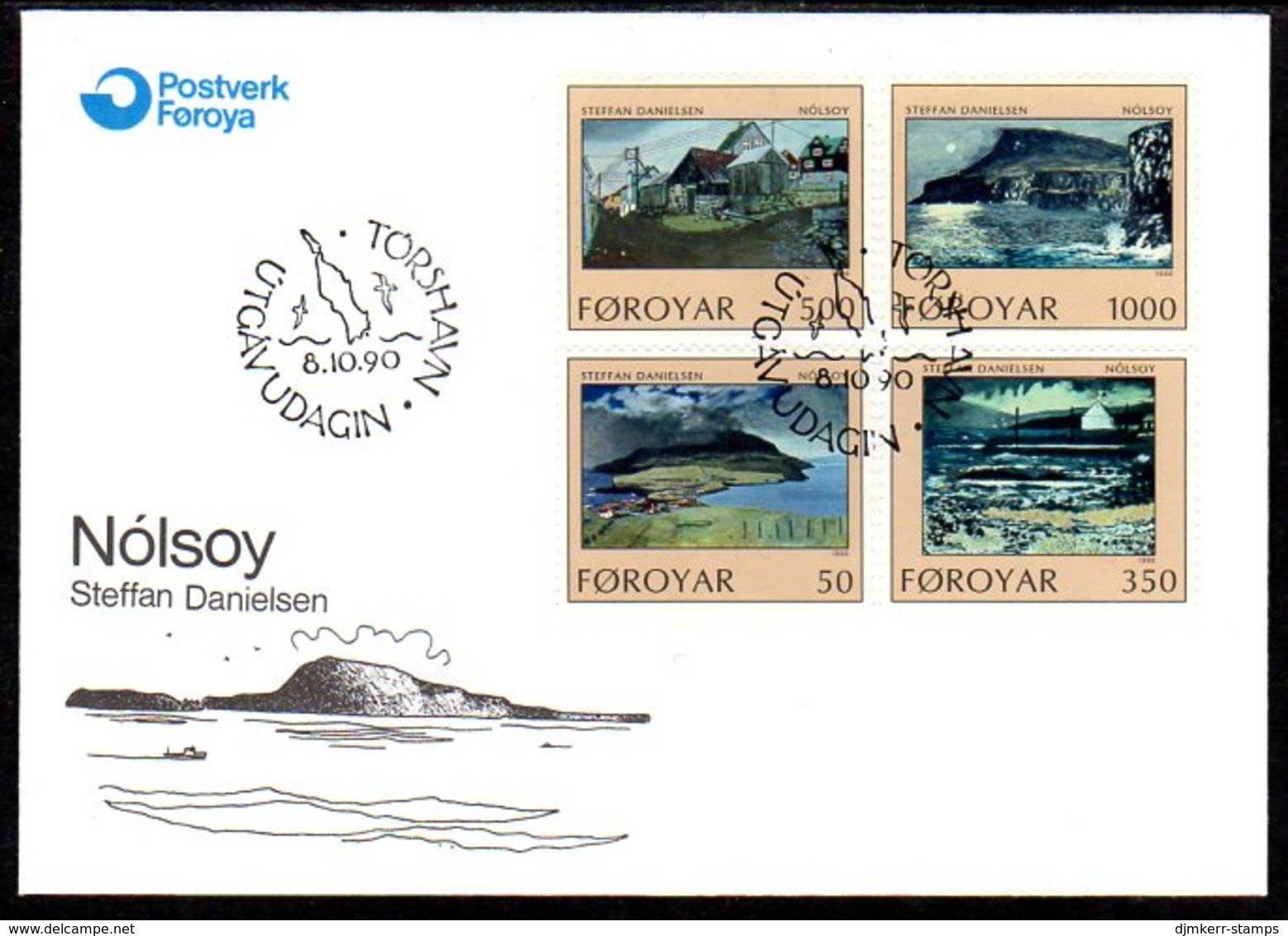 FAROE IS. 1990 Island Of Nolsoy On FDC.  Michel 207-10 - Faroe Islands