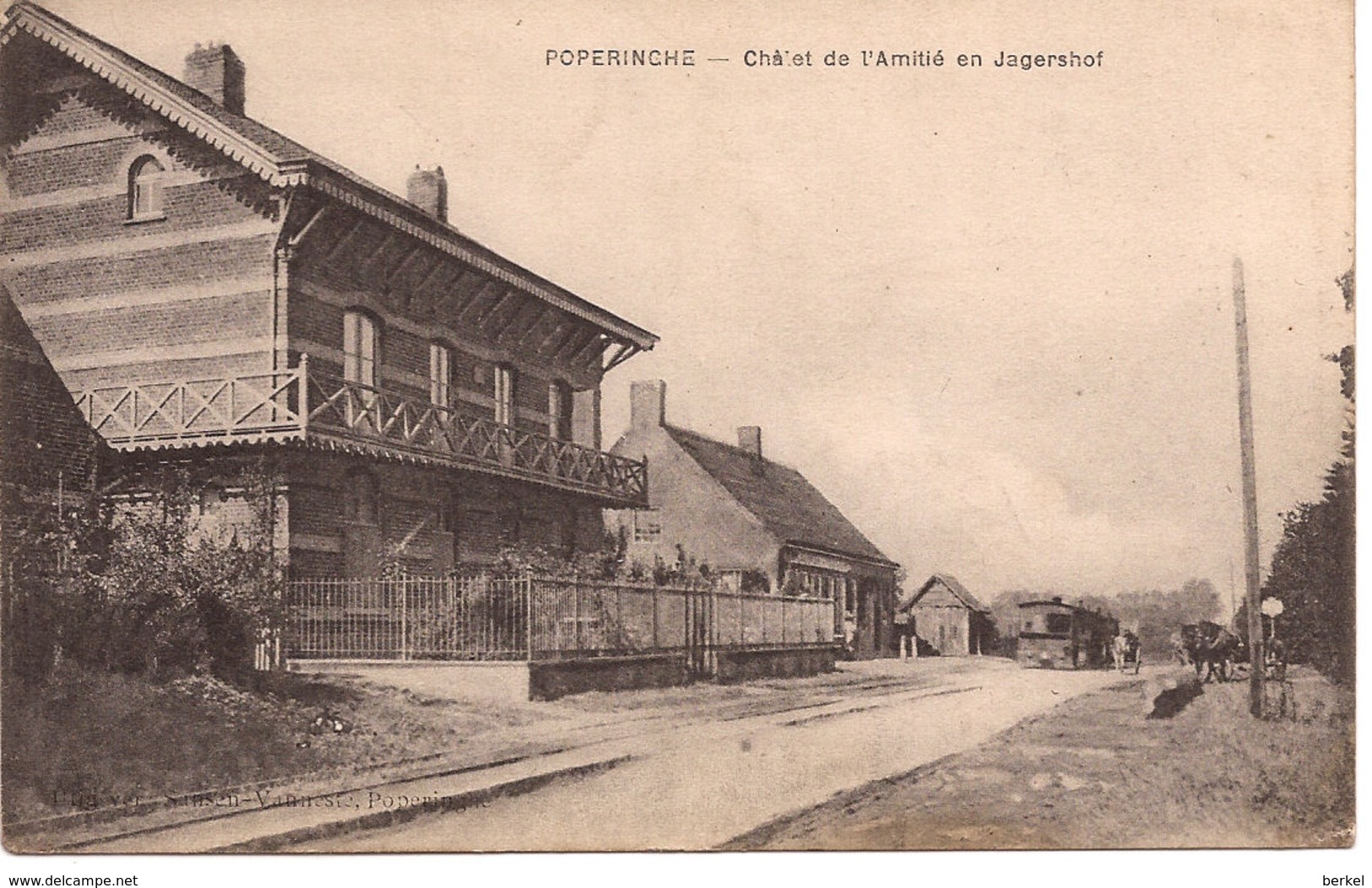 POPERINGHE Châlet De L'amitié En Jagershof Fieldpost Postally Stamped 1915 TRAM CENSOR 1505 CENSUUR  922/d5 - Poperinge