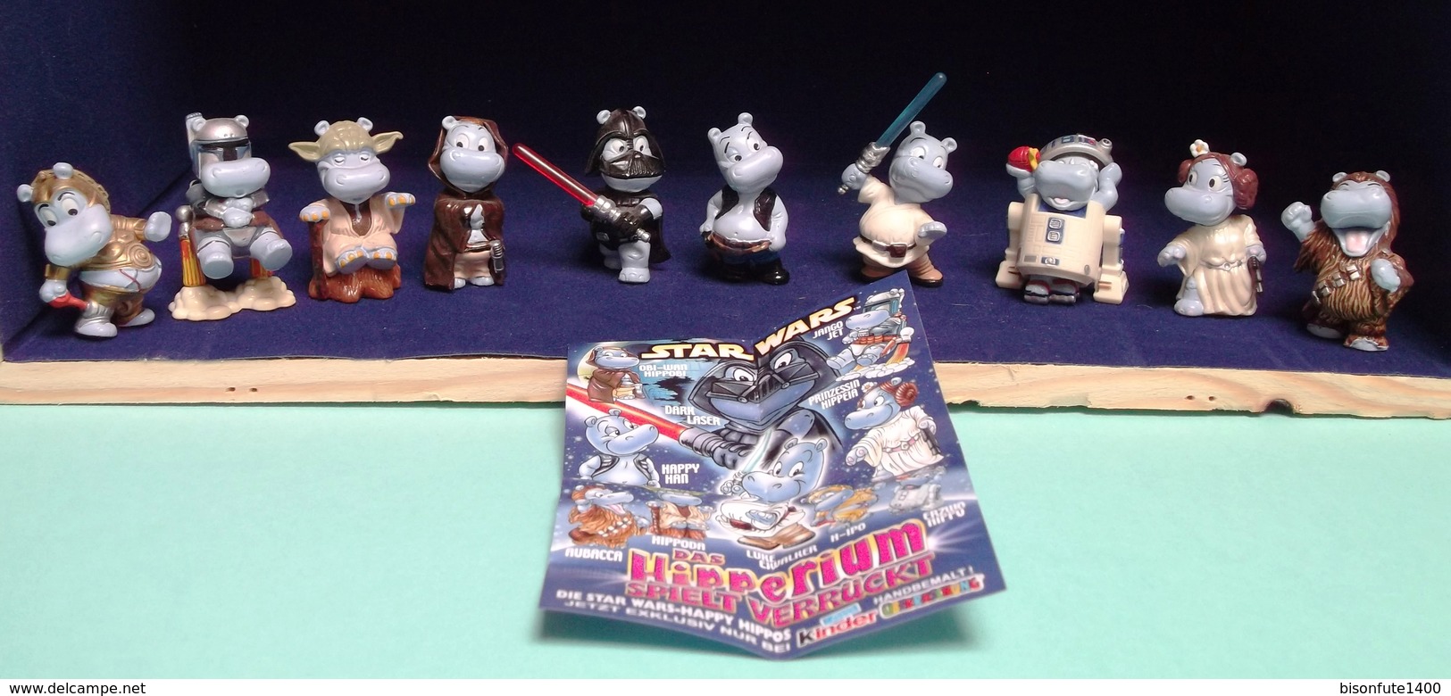 Kinder 2002 : Série Complète Star Wars ( 10 Figurines ) Et Flyer Reprenant Tous Les Personnages De La Série (SUPERBE ! ) - Sets