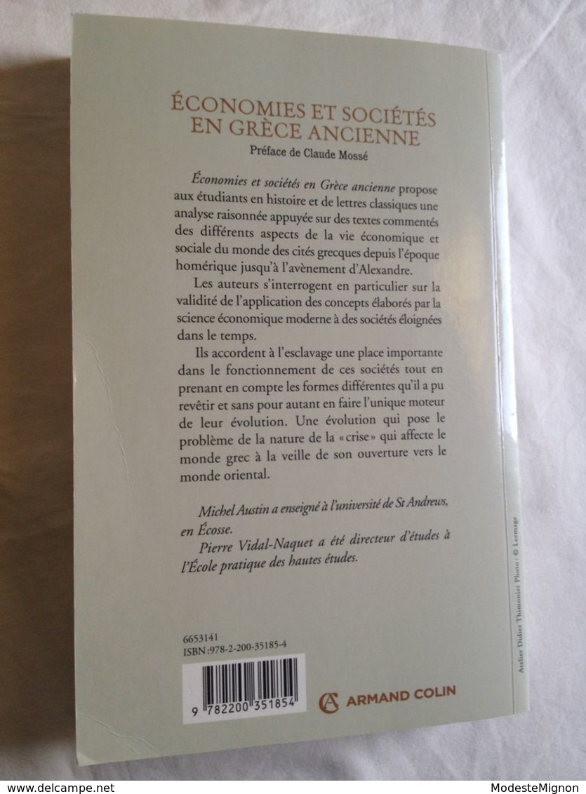 Economies et sociétés en Grèce Ancienne de Michel Austin et Pierre Vidal-Naquet