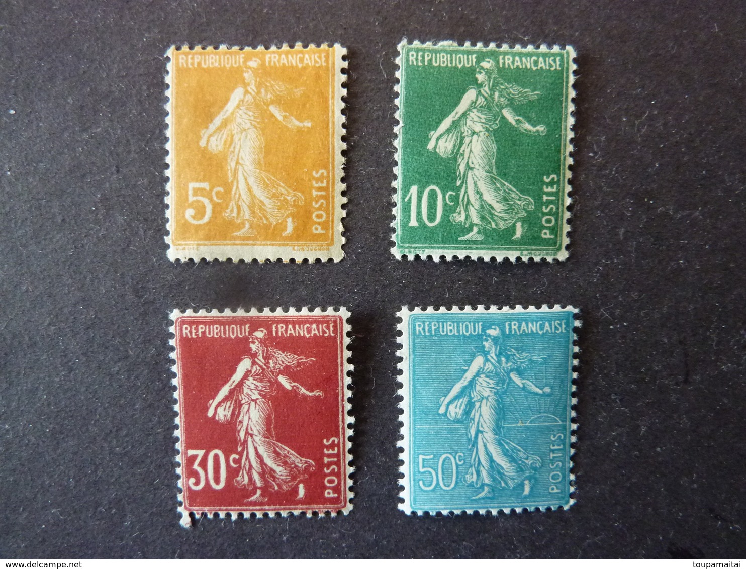 FRANCE, Année 1920-21, YT N° 158 à 161 Neufs Sur Charnières (cote 38 EUR) - 1906-38 Säerin, Untergrund Glatt