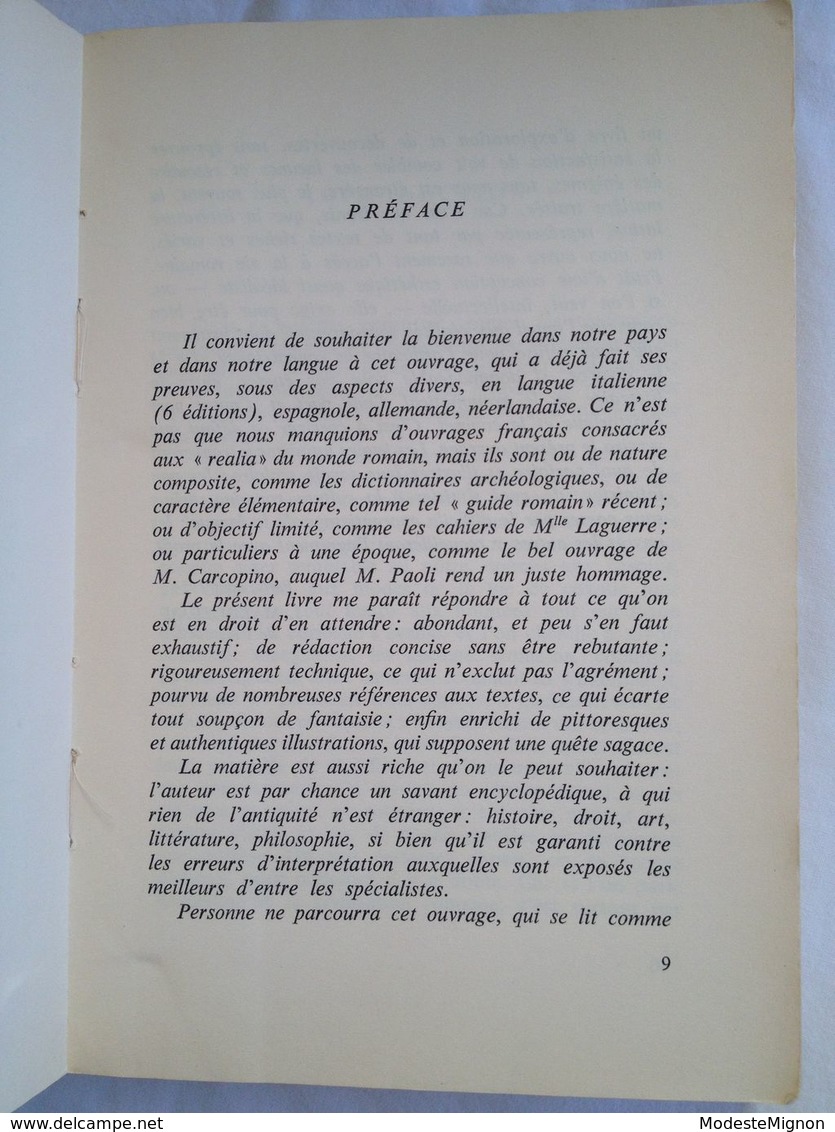 Vita Romana. La Vie Quotidienne Dans La Rome Antique Par Ugo Enrico Paoli - Histoire