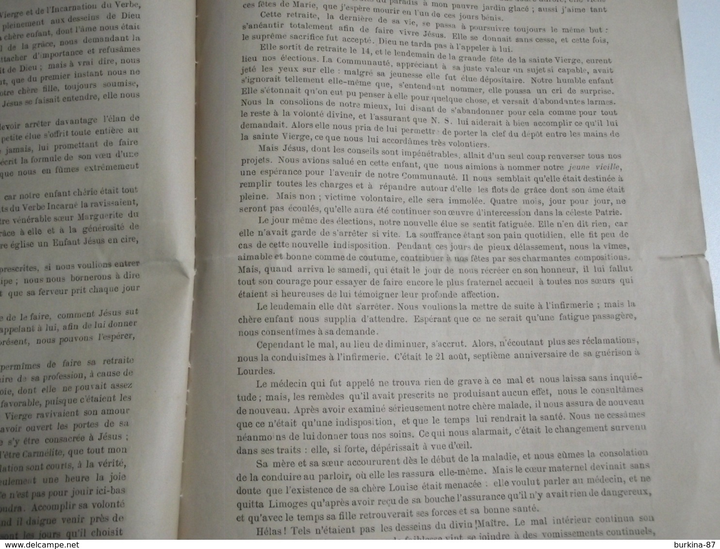 ORAISON FUNÈBRE , 1886, Carmelite De , Limoges, JMJ - Religion & Esotérisme