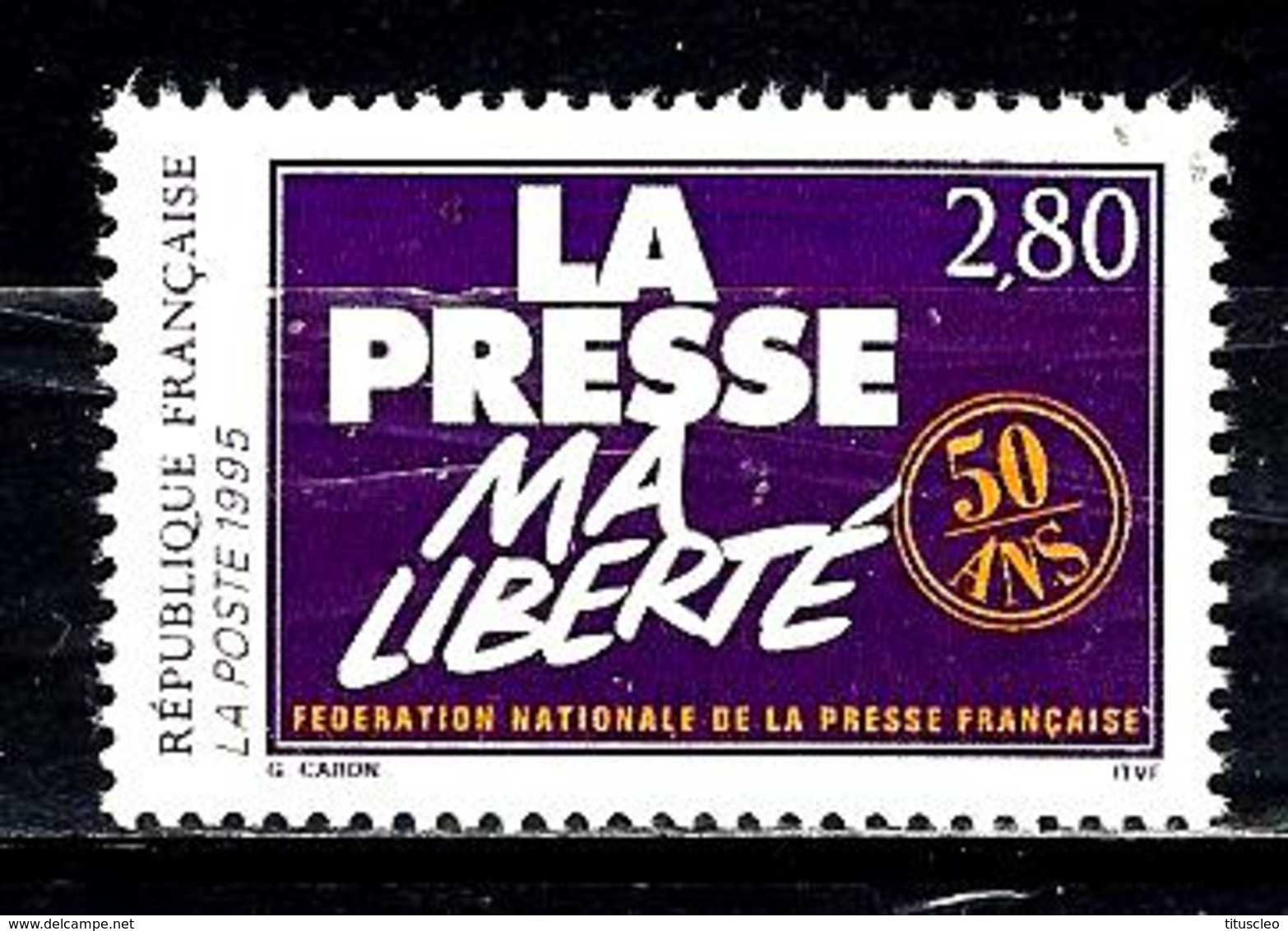 FRANCE 2917** 2,80f Lilas Et Jaune Cinquantenaire De La Fédération Nationale De La Presse Française - Briefe U. Dokumente