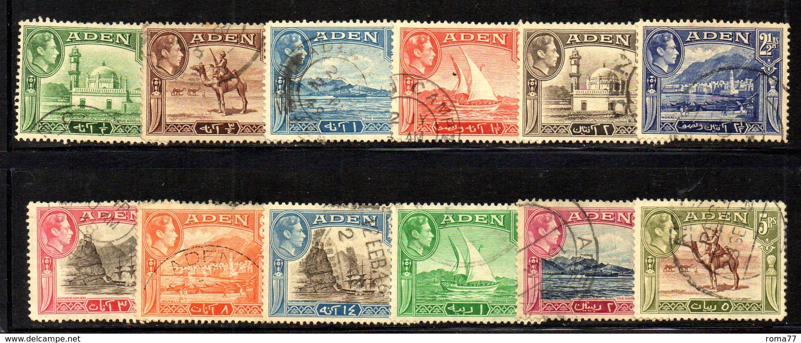 CI1006 - ADEN 1937 , Serietta  Yvert N. 16/27  Usata (manca Solo L'alto Valore) (2380A) - Aden (1854-1963)