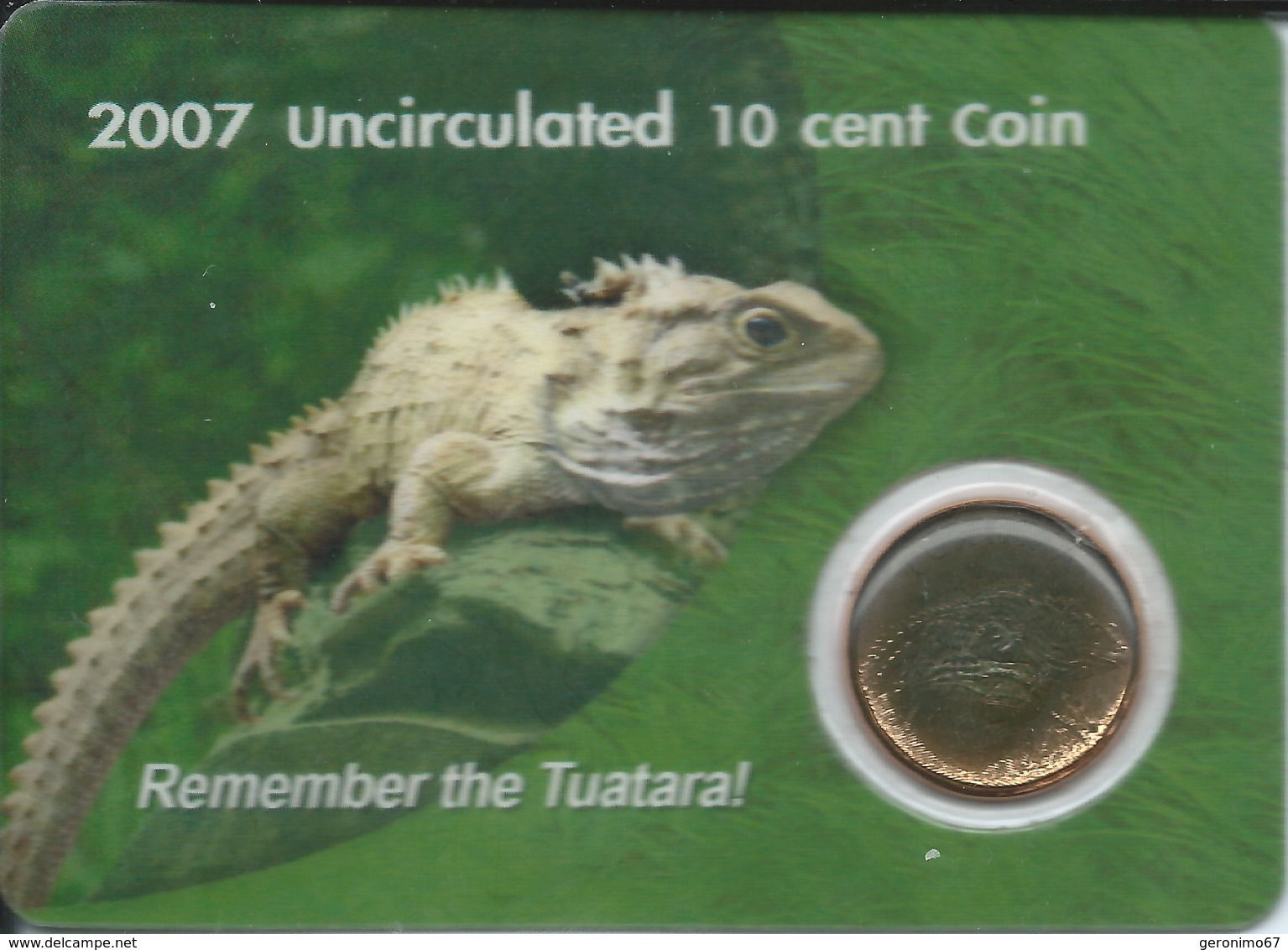 New Zealand - Elizabeth II - 2007 - 10 Cents - Tuatara - KM234 - Only 15,000 Minted - New Zealand