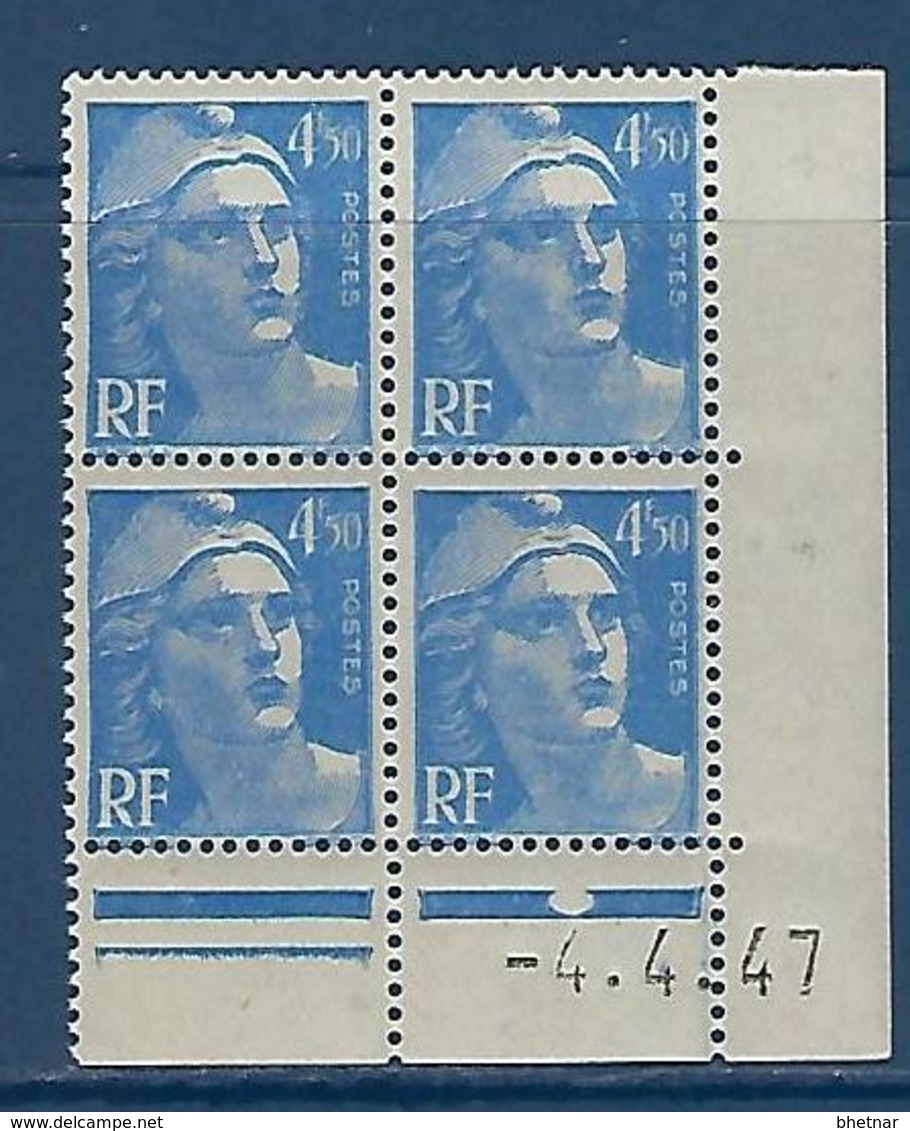 FR Coins Datés YT 718A " Gandon 4F50 Bleu " Neuf** Du 4.4.47 - 1940-1949